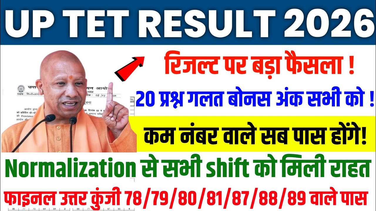 UP TET RESULT 2026 || WHEN WILL THE UP TET RESULT BE RELEASED || UP TET NORMALIZATION SHIFT WISE ...