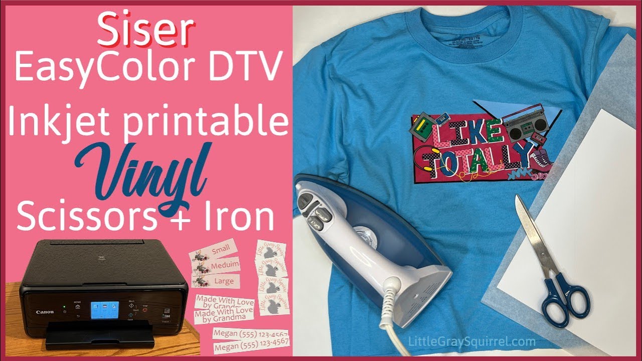 Use Siser EasyColor DTV with Iron and Scissors | Decorate a T Shirt with Vinyl and an Inkjet Printer