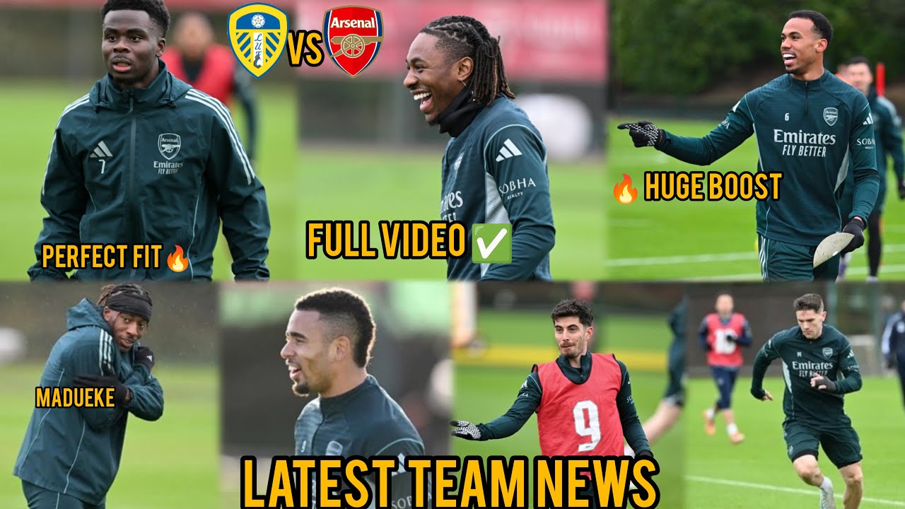 🚨INSIDE TRAINING 🔥SAKA, SALIBA ,G , JESUS,  ARSENAL TO DAY TRAINING NEWS AHEAD OF LEEDS UNITED ✅