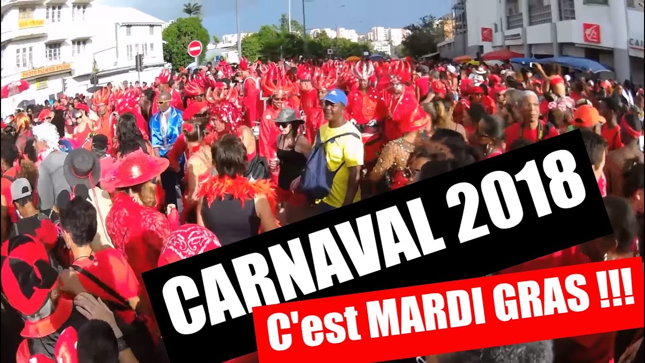 Carnaval Martinique 2018 - Mardi Gras en mode 100% vidés à Fort-de-France ! (Rouge et Noir)