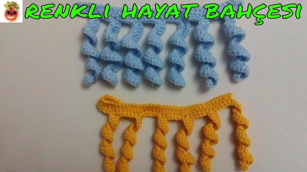 Kurtçuk Saçak modeli - Örgüleriniz İçin Süsleme - Anlatımlı Yapılışı - Örgü Dantel Oya El İşi
