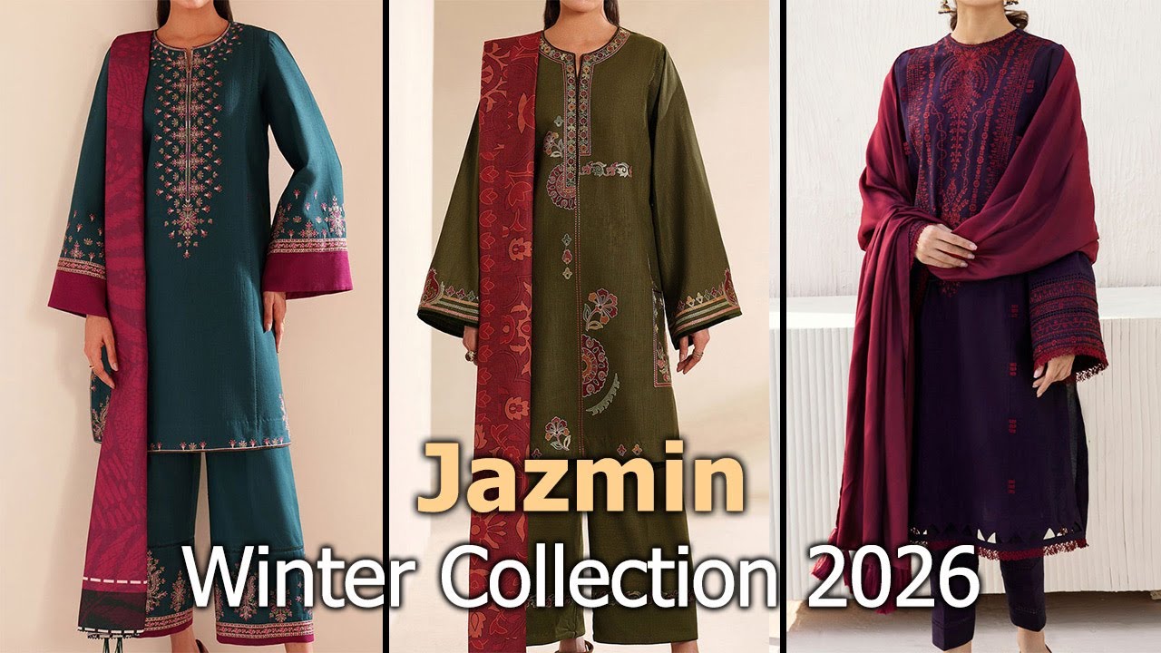 New Jazmin Winter Dresses 2026 | Pakistani Winter Unstitched Stylish Suits