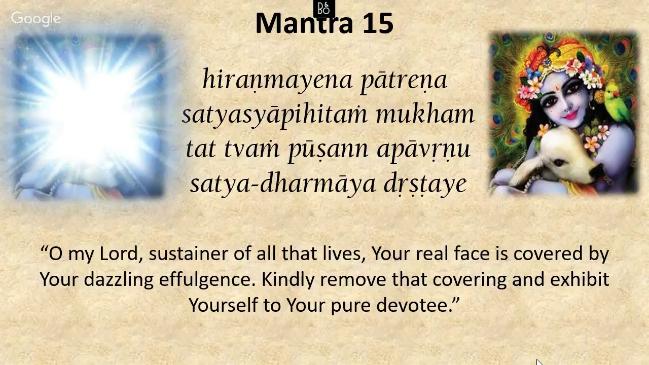 Sri Isopanisad Mantra 15