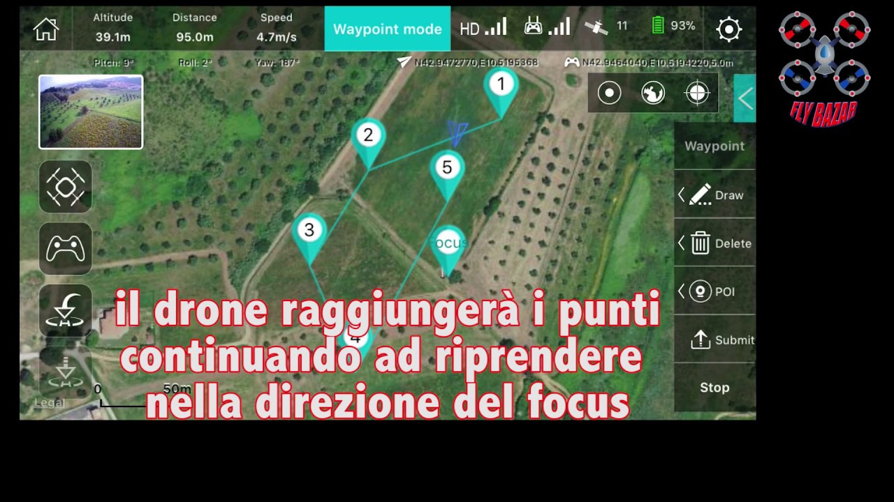 HUBSAN H501A video guida con waypoints e focus fisso con orbita ITA