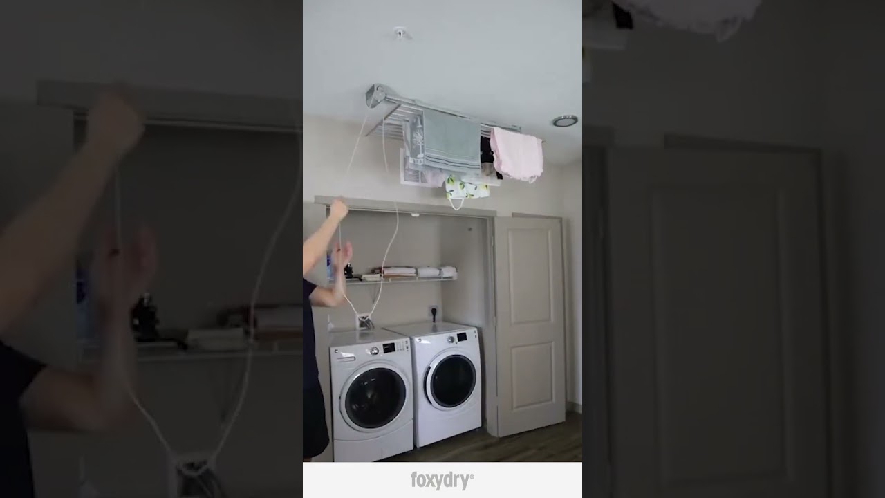 Cloth Drying Ceiling Hanger | Ceiling Mounted Clothes Drying Rack with Pulley