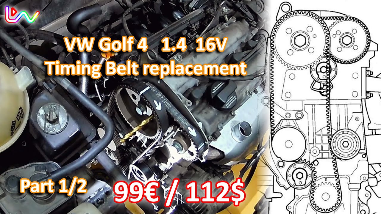VW Golf 4 - Timing Belt 1.4 16V AHW Replacement - Part 1