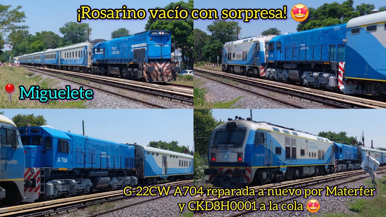 Volvió la A704!/Rosarino vacío llegando a Miguelete con 3 locomotoras 🤩 (13/01/26)