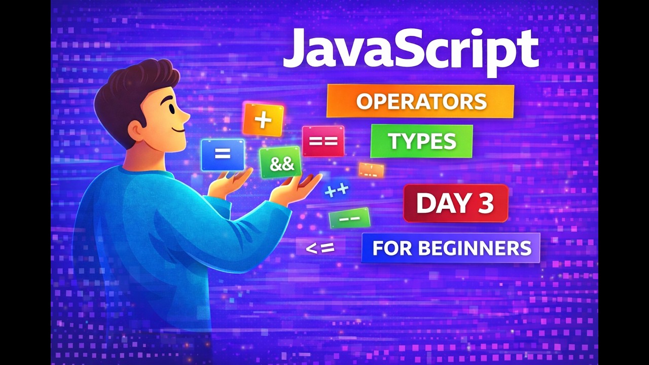 JavaScript Day 3 | Operators in JavaScript & Their Types | JS Tutorial for Beginners