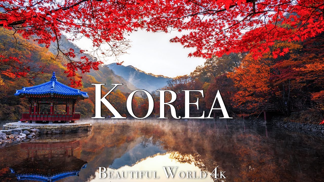 Корея 4K Nature Relaxation Film - Красивая расслабляющая музыка - природная пейзаж
