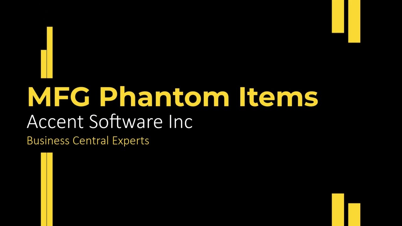 Microsoft Dynamics 365 Business Central - Phantom Items within Manufacturing
