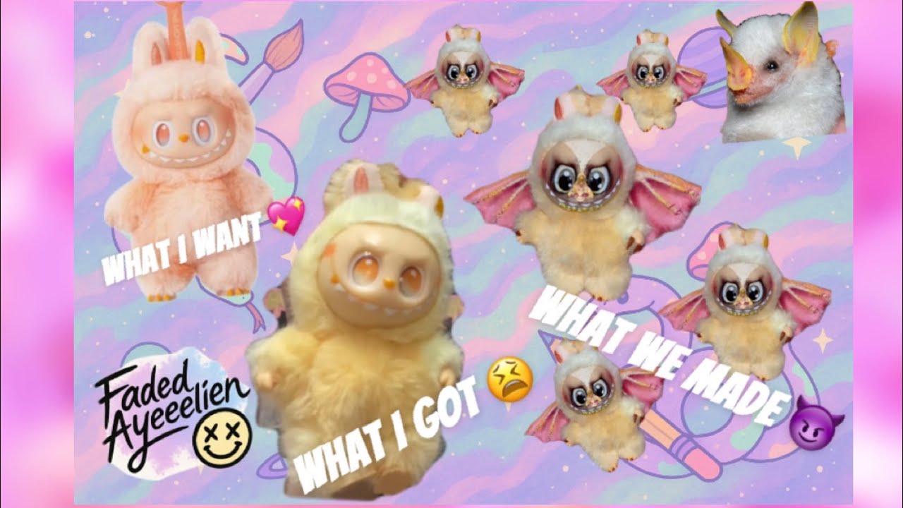 How I Made a Horror Bat Labubu | Full Face-Up + Painting + DIY Wire Wings