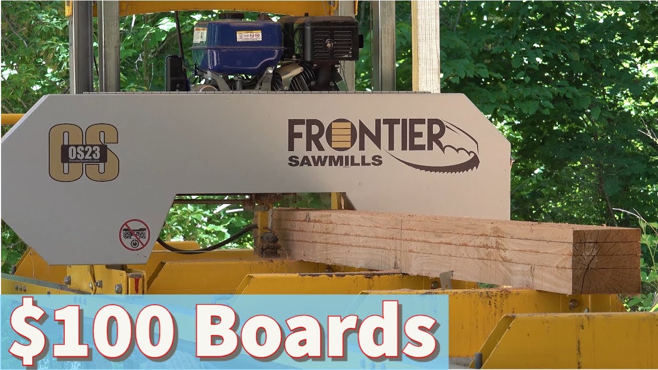 Cutting $100 Boards from Forgotten Log |  Frontier Sawmills OS23
