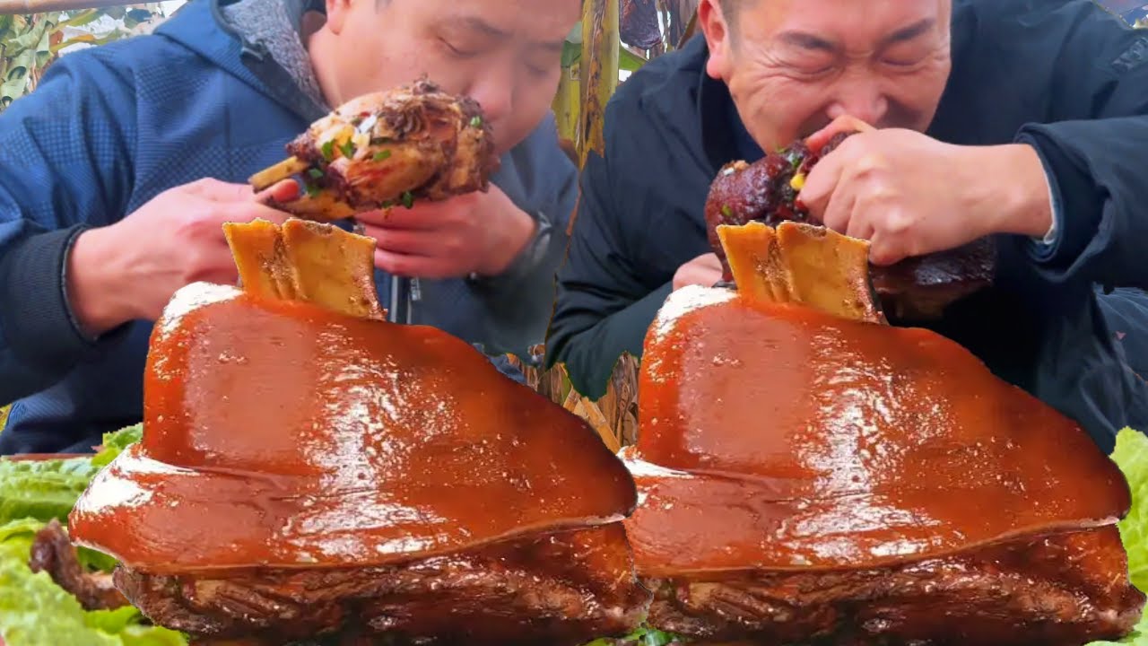搞兩個大蹄髈，二弟做“麻辣蹄髈”，軟爛粑糯直接抱著啃過癮【鐵鍋視頻】
