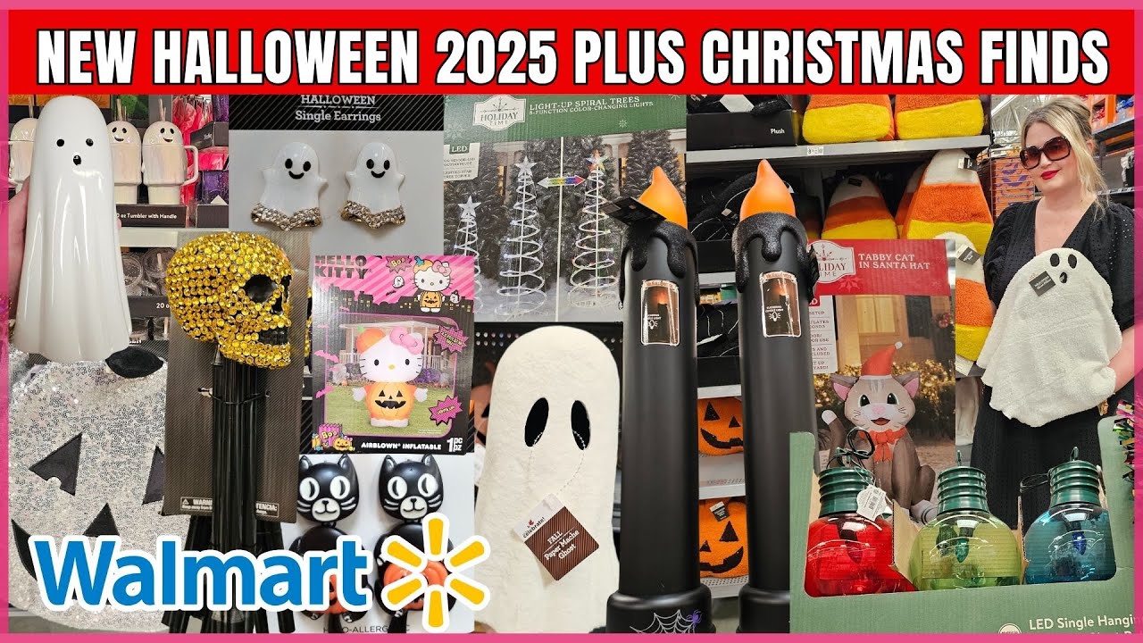 NEW WALMART HALLOWEEN 2025 STORE WALK THRU PLUS CHRISTMAS FINDS #WALMART #christmas