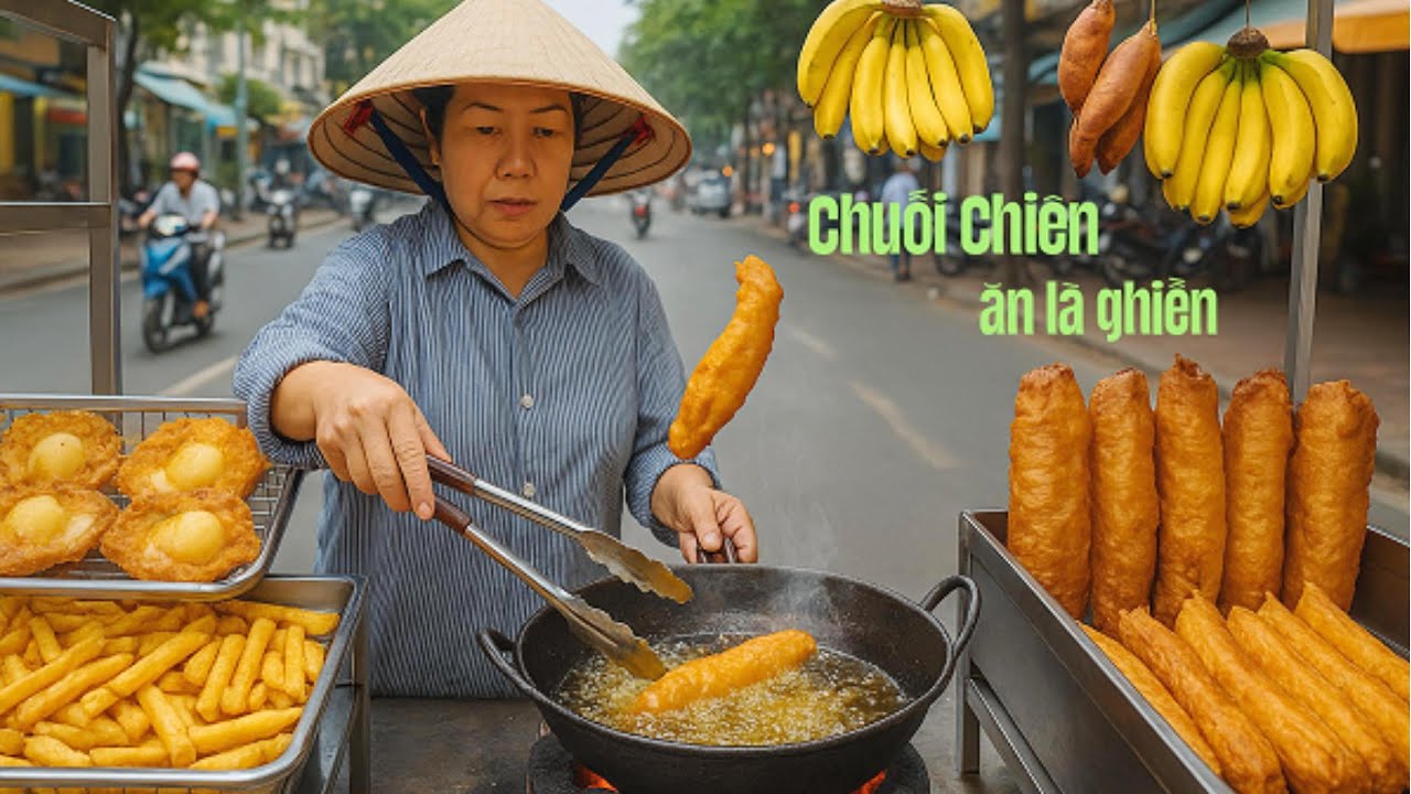 Xe Bánh Chuối Chiên Núp Hẻm Siêu Ngon Được Chị Chủ Dễ Thương Làm Hết Sức Tâm Huyết #taybalo #food