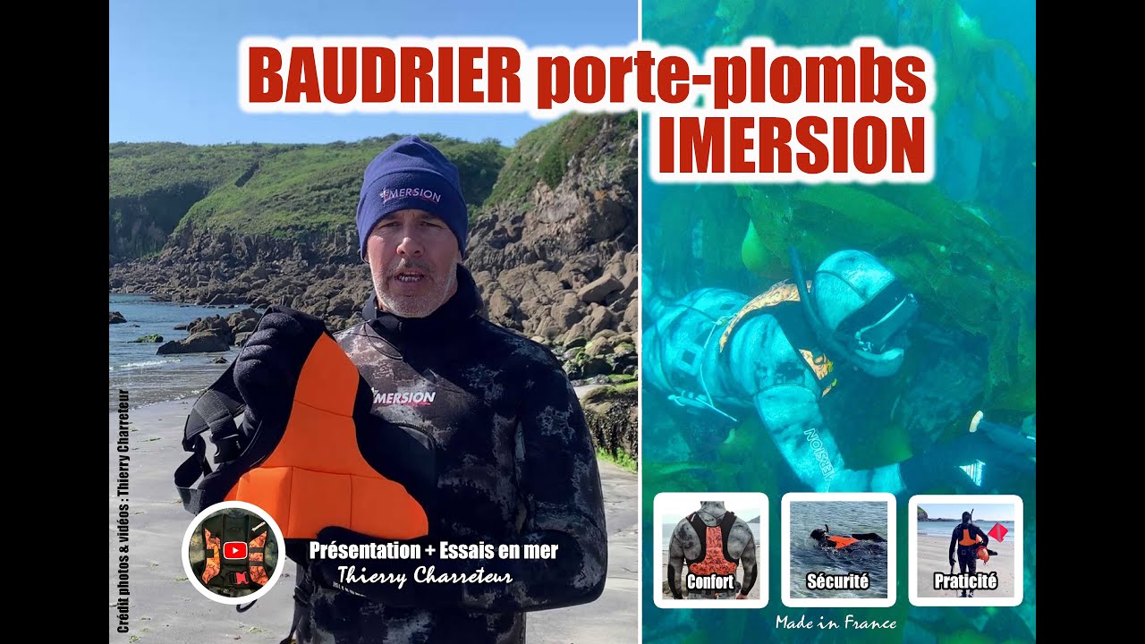 👍 BAUDRIER de chasse sous-marine IMERSION : présentation ➕ essai en mer Thierry Charreteur