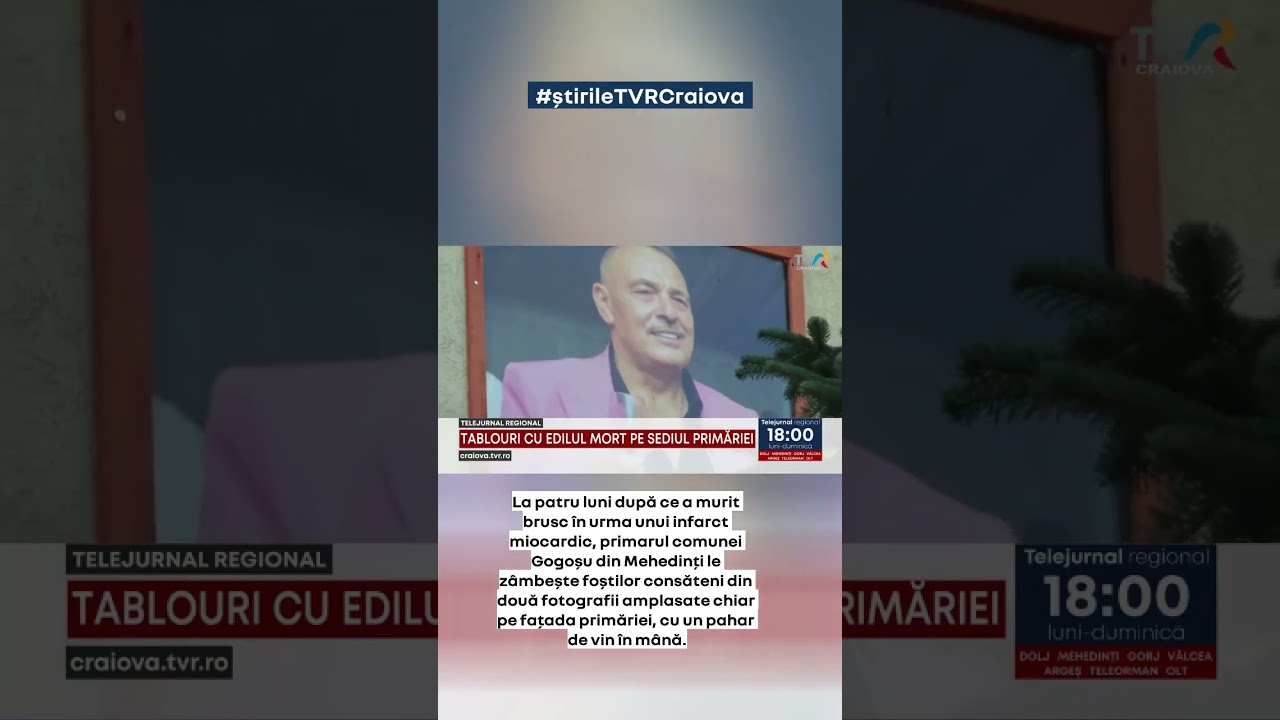 Chiar si după ce a murit, primarul com. Gogoșu le zâmbește foștilor consăteni de pe fațada primăriei