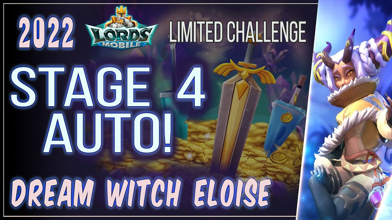 Lords Mobile - Dream Witch Eloise Limited Challenge Saving Dreams Stage 1 auto mode 2022