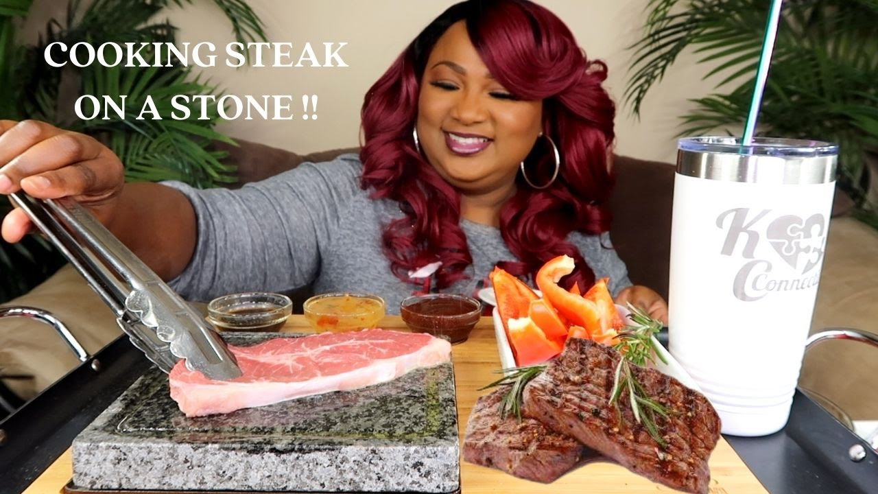 COOKING A STEAK ON A STONE !!