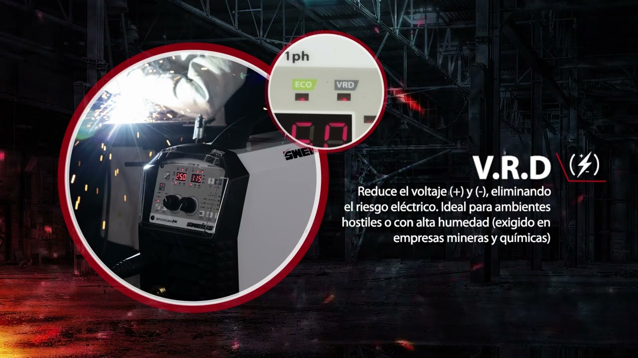 Soldador inversor 200 Amperios MIG/TIG/MMA SKYWORKS 2060NX de SWEISS