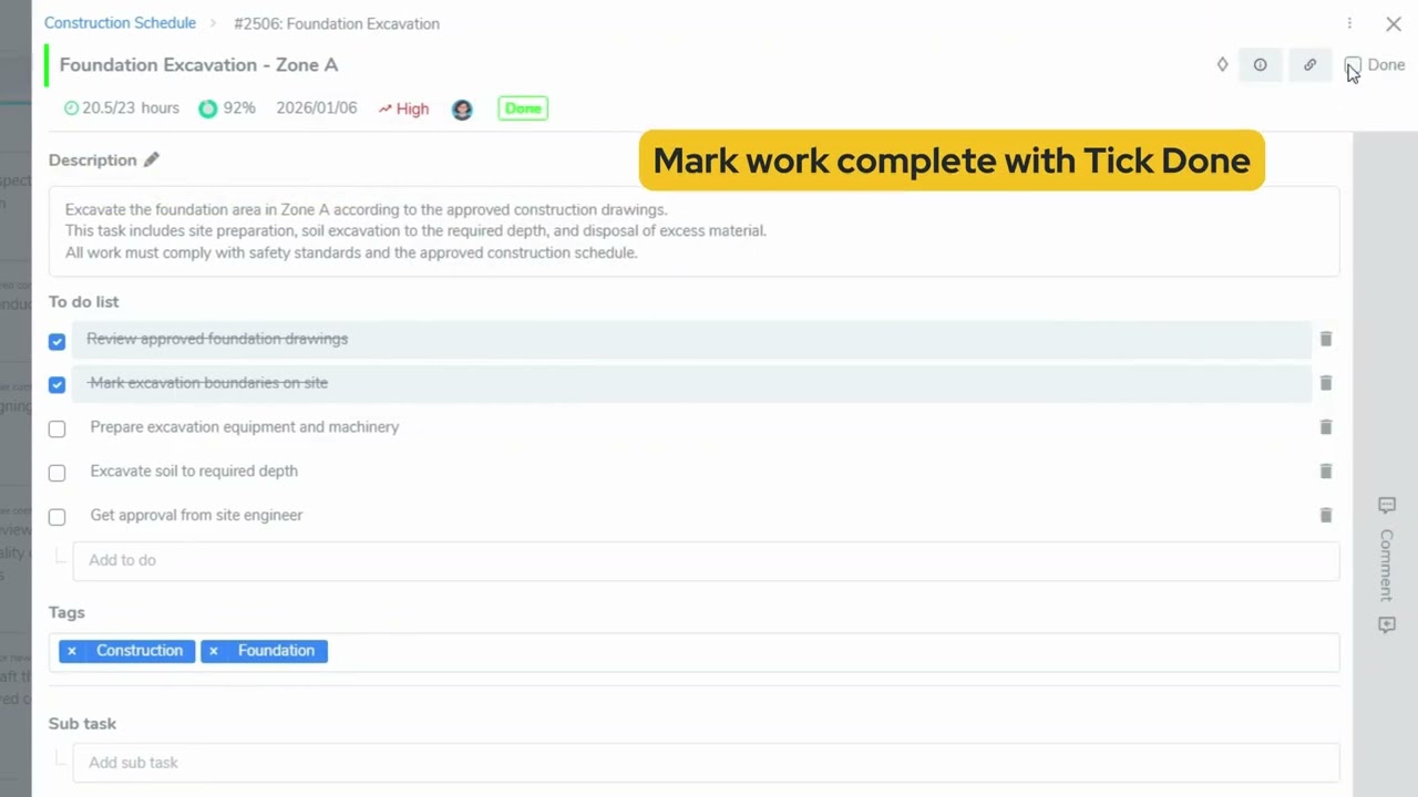 How to create and manage a task in Project Manager of SANZE system?