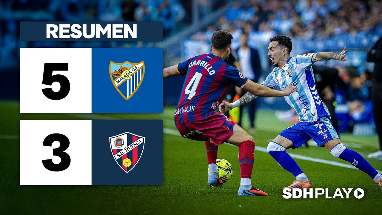 Resumen: Málaga CF 5-3 SD Huesca | 15 de marzo| Jornada 30