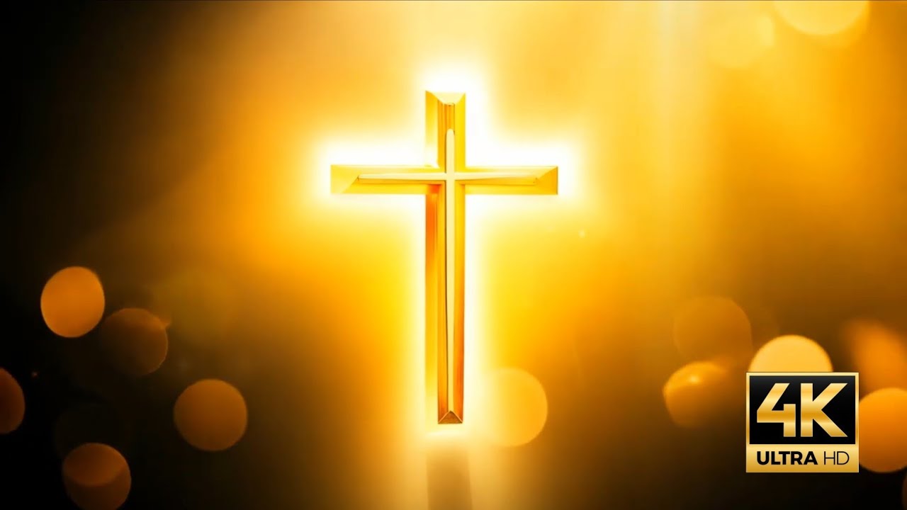 Radiant Golden Cross Loop | 10 Min Church Background | Easter VJ Loop
