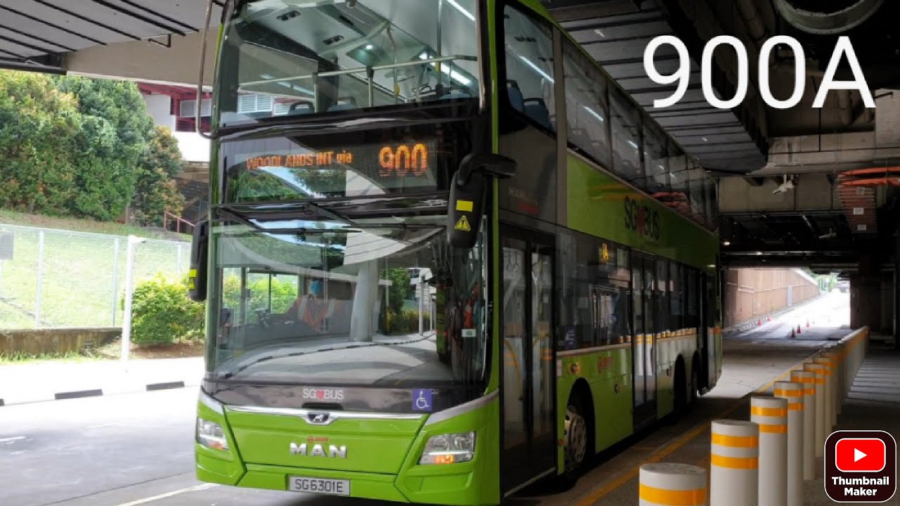 (SMRT) 3-Door MAN A95 Euro 6, SG6301E on service 900A