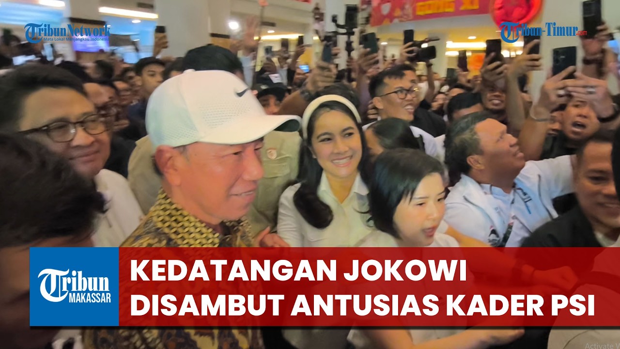 Suasana Riuh Warnai Penyambutan Jokowi di Rakernas PSI Makassar