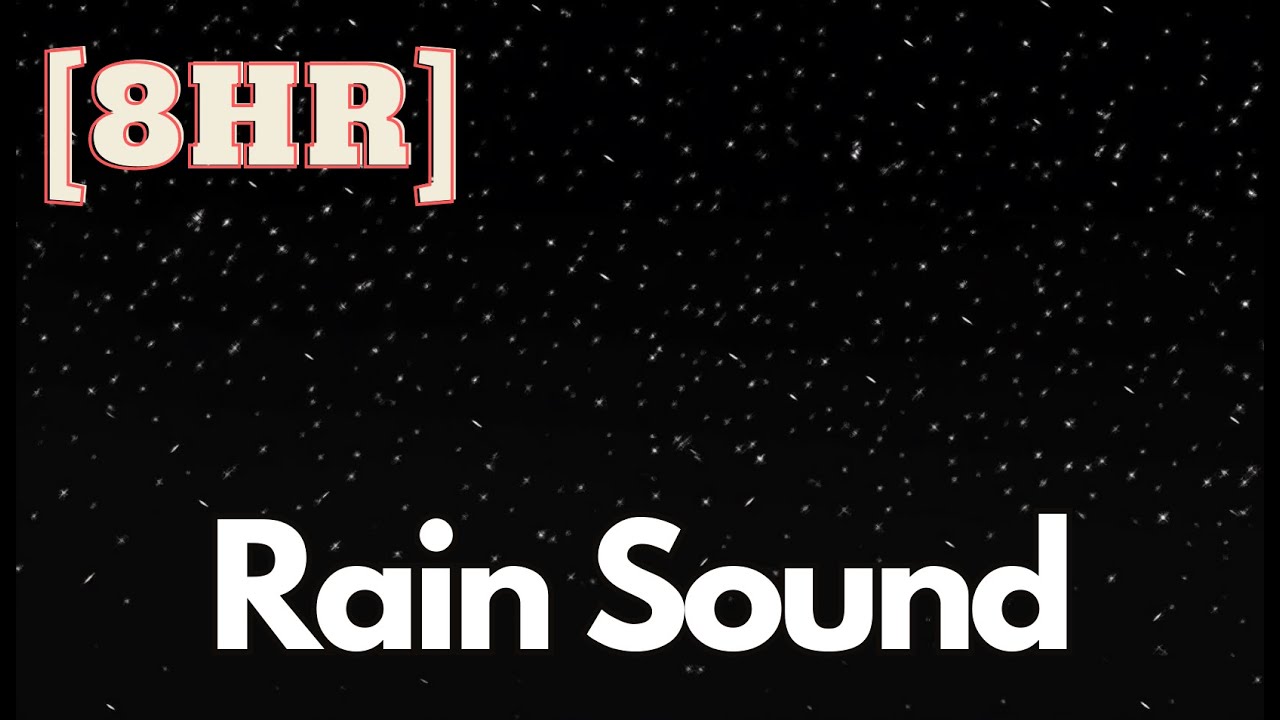 [8HR] Rain Sound for sleeping at night | black screen with stars | ASMR