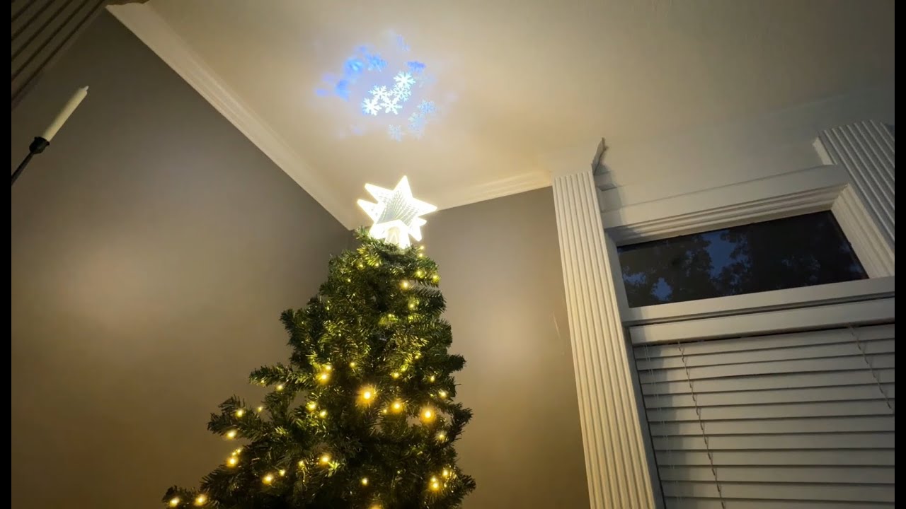 Christmas Tree Topper Star Review | 3D Glitter & Rotating LED Projection