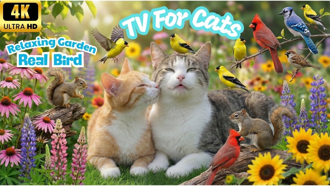 Calming Nature TV for Cats 🐦🌼 Peaceful Birds and Relaxing Music | the ultimate 4K Bird TV