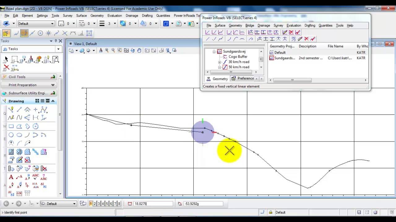 InRoads_Vertical alignment design