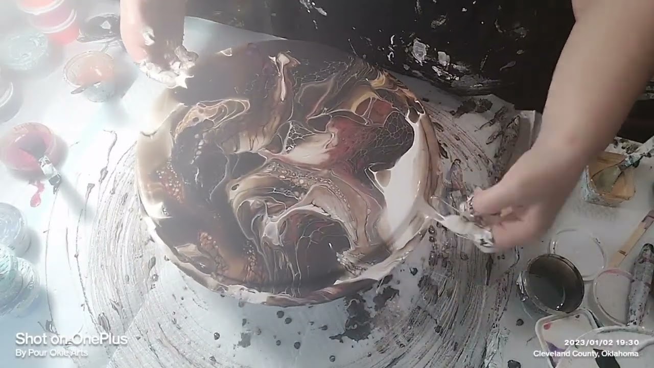 Full record clock tutorial  #arttherapy #pourpainting #fluidart #bloom  #clock #record  #resin