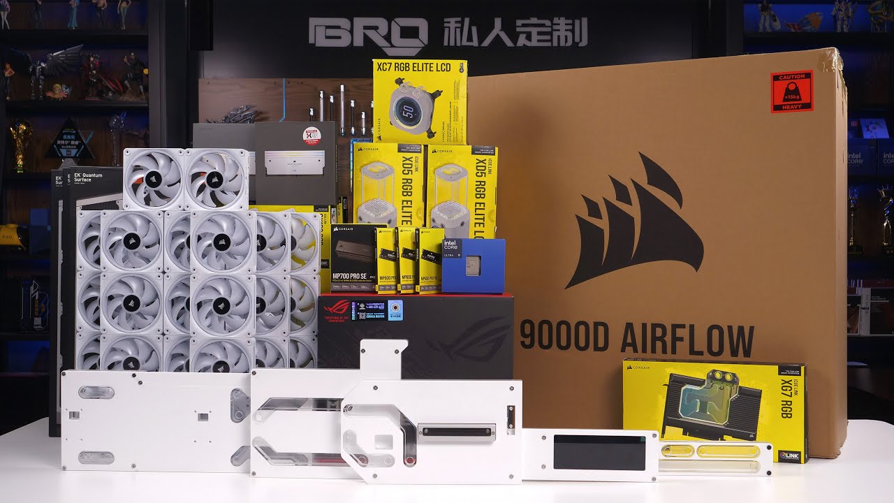 「BRO」4K Water Cooled PC Build First Blood🔪 Corsair 9000D Dual Loop With 34 Unit Fan .#pcbuild #9000D