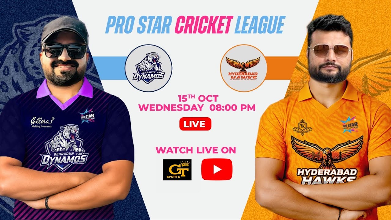 Hyderabad Hawks  Vs Dehradun Dynamos :- Prostar Cricket League Rajiv Gandhi International Stadium.