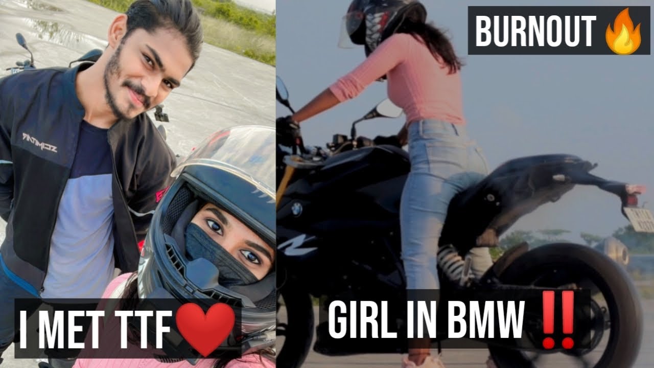 BMW Girl😳| pyros girl burnout🥵| I met ttf😍| my speed in naked bike🤔| tamil❤️ | pyrosquad