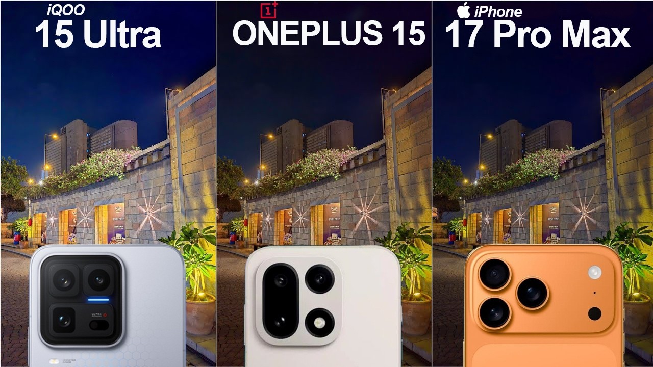 iQOO 15 Ultra vs iPhone 17 Pro Max vs OnePlus 15 Live Zoom Camera Test Comparison