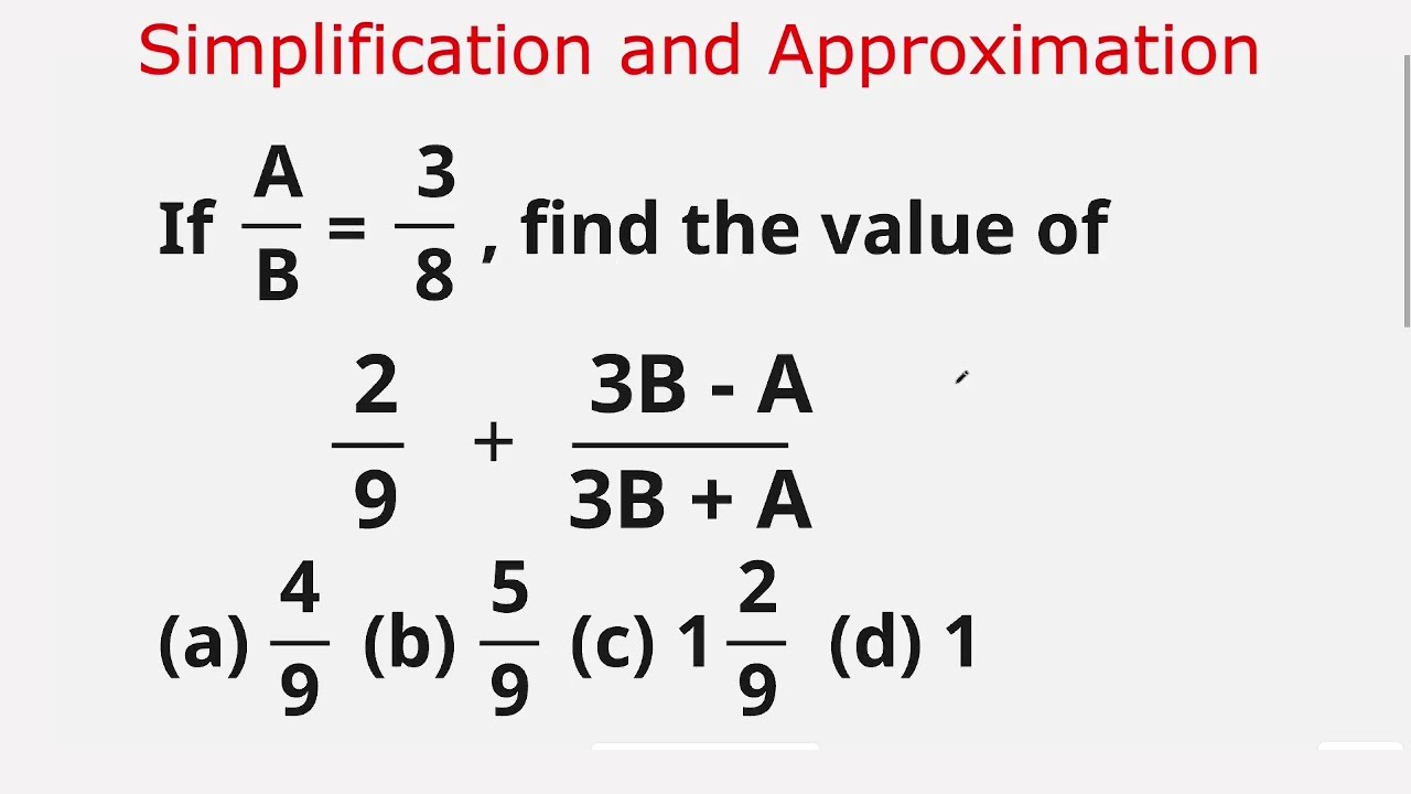 Simplification and Approximation | Question 46