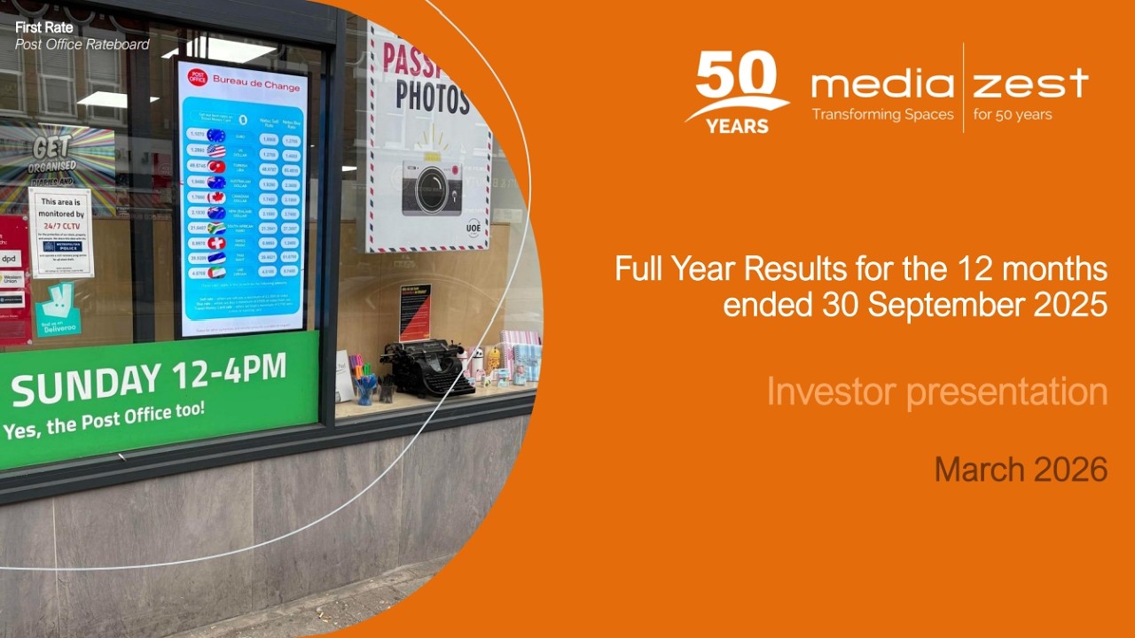 MEDIAZEST PLC - Результаты за полный год, закончившийся 30 сентября 2025 года.