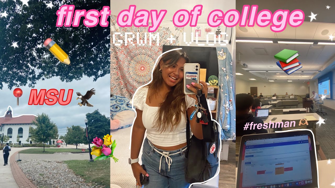 my FIRST DAY OF COLLEGE at MSU // GRWM + VLOG 📚✏️🦅