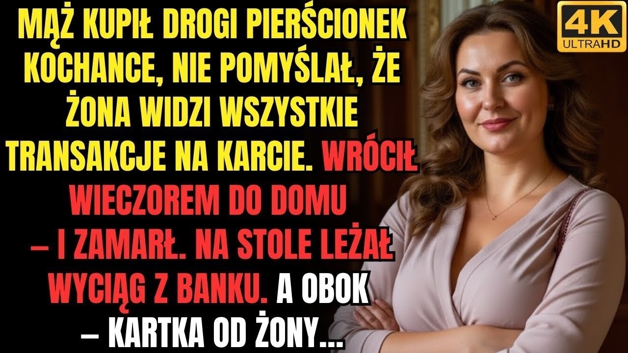 Mąż kupił pierścionek kochance, zapominając, że karta jest wspólna, ale wiadomość od żony zmieniła
