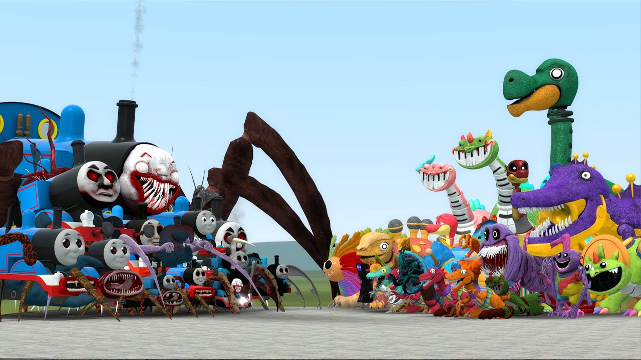 All Cursed Thomas and Friends Family VS All Poppy Playtime Chapter 4 Family in Garry's Mod