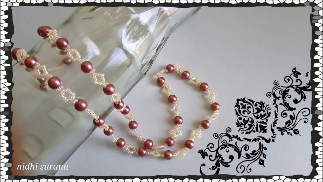 ⚜️Long Necklace with 8mm Glass Pearl/Beaded Chain/Collar largo con perlas de vidrio de 8 mm/Tutorial