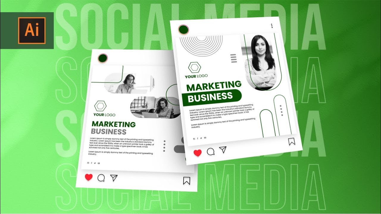 How to design a social media post in illustrator I Instagram post Design I Illustrator Tutorial