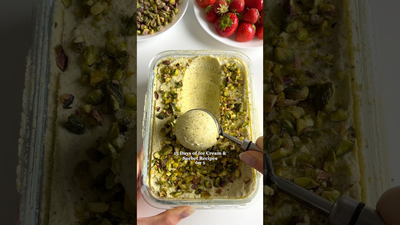 Easy Pistachio Ice Cream😍 #icecream #easyrecipes #summerrecipes
