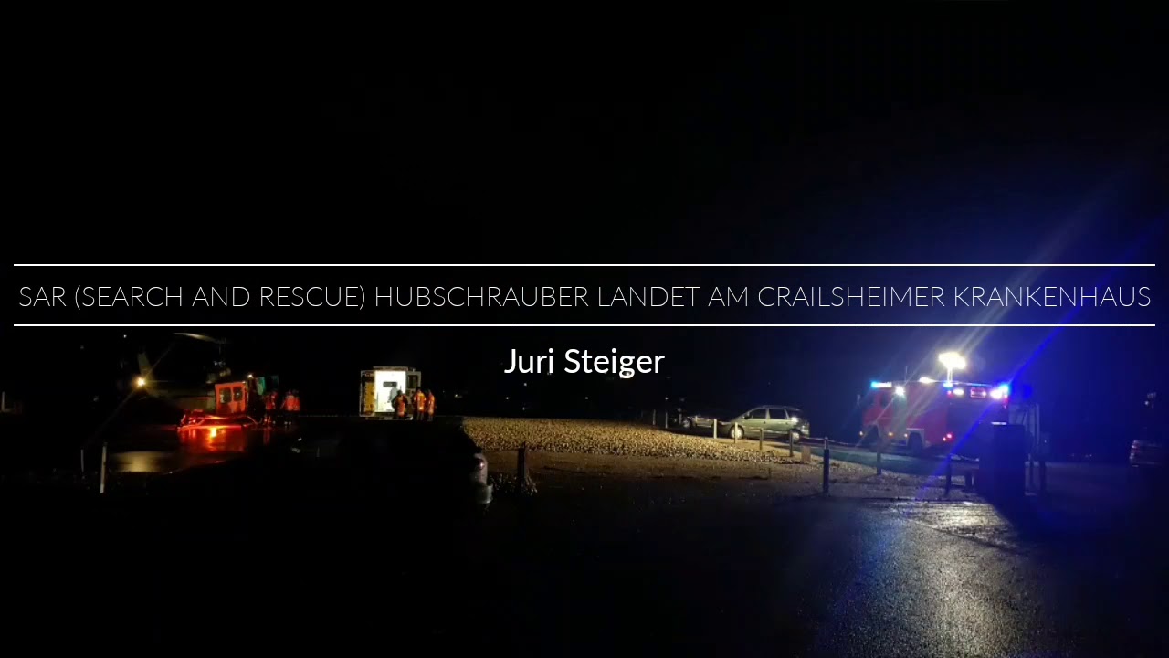 SAR (search and rescue) hubschrauber startet am Crailsheimer Krankenhaus