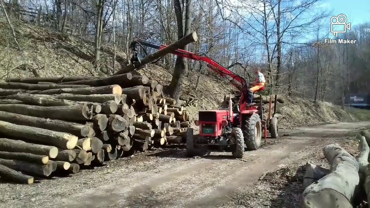 sumska prikolica sa dizalicom i 550