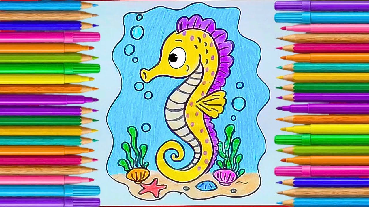 Desenhar e Pintar: Cavalinho Marinho 🐠 | História Infantil Sobre Aprender a Dizer Não | Feneco Arts