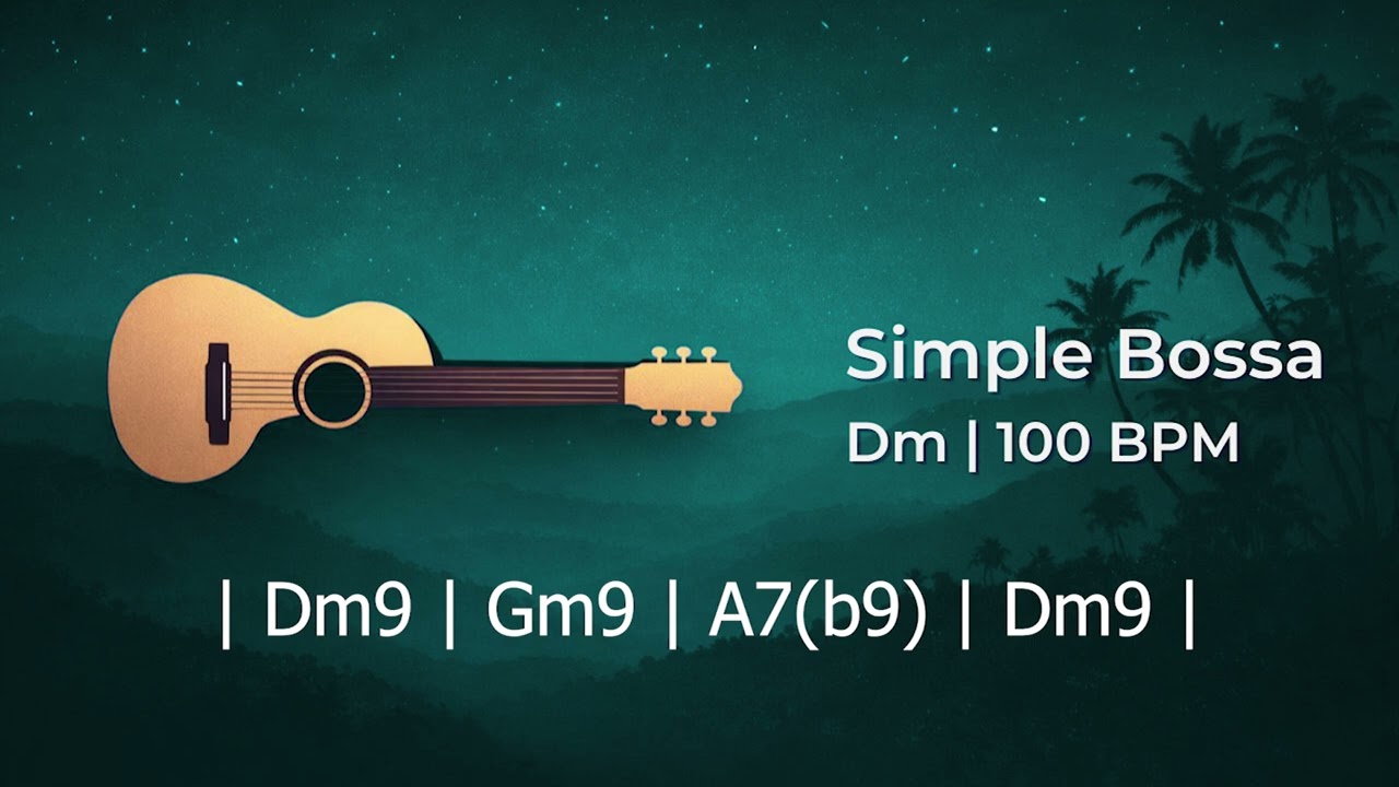 Simple Bossa Backing Track in D Minor | Smooth Jazz Guitar Practice
